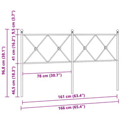 vidaXL Metal Replace Headboard White 160cm 6