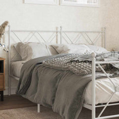 vidaXL Metal Replace Headboard White 160cm 1