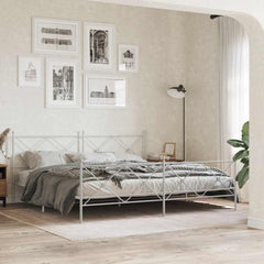 vidaXL Metal Replace Headboard White 193cm 3