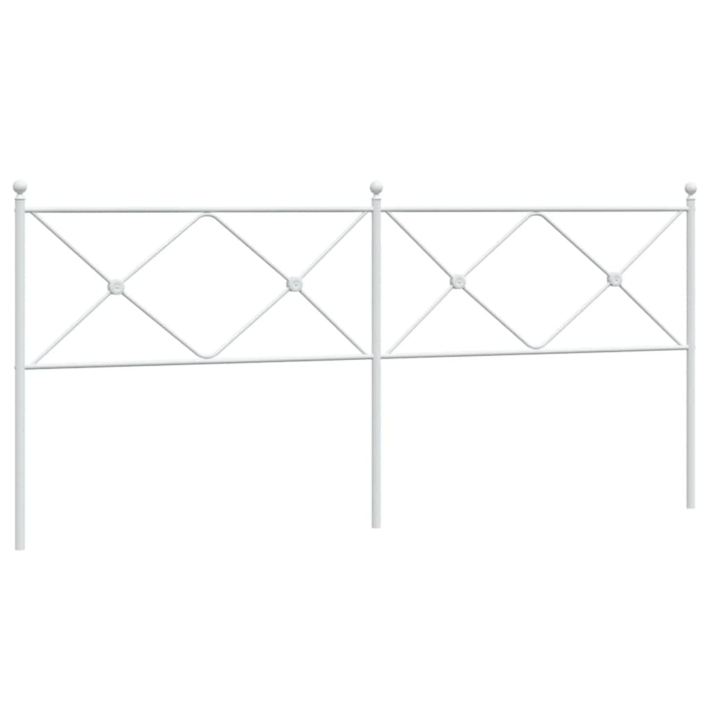 vidaXL Metal Replace Headboard White 200cm 2