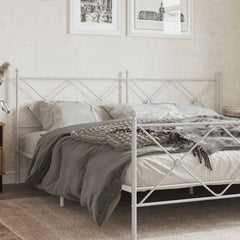 vidaXL Metal Replace Headboard White 200cm 1