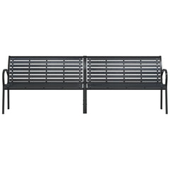 vidaXL Twin Garden Bench Black 231 cm Steel and WPC 4