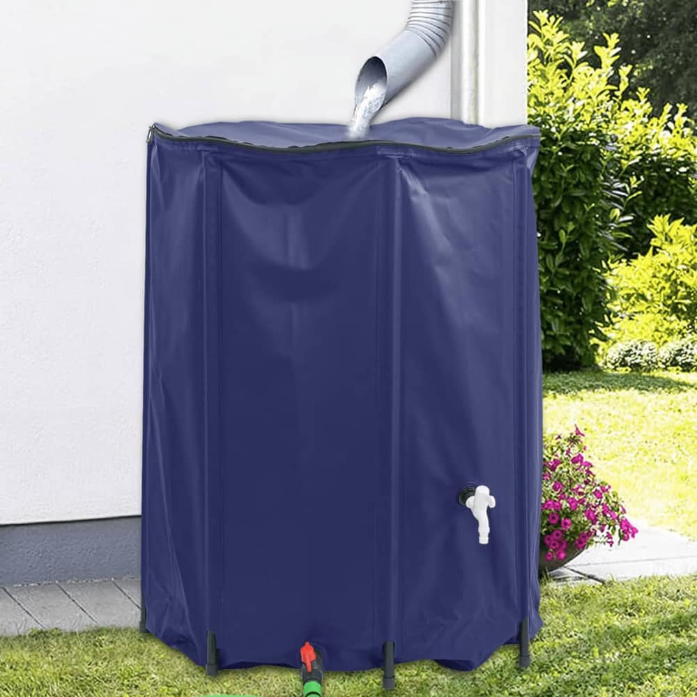 Water Tank with Tap Foldable PVC Blue 1350 l