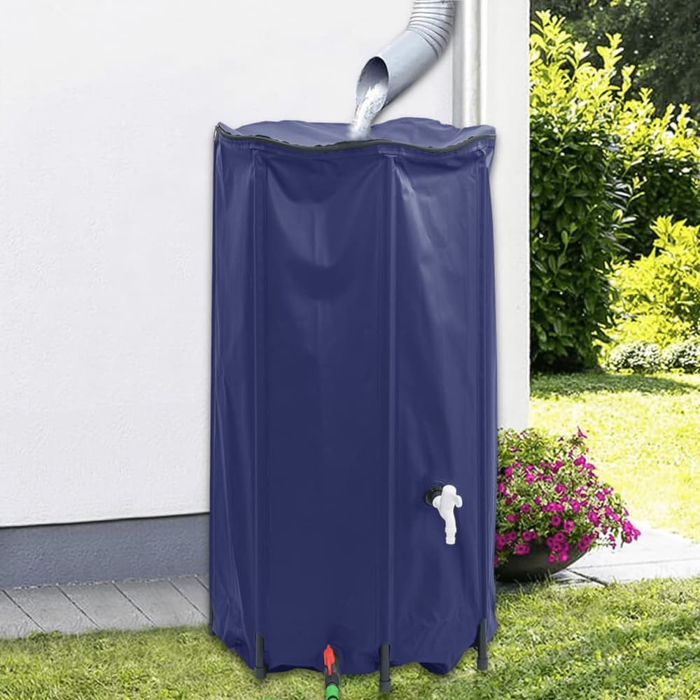 Water Tank with Tap Foldable PVC Blue 380 l