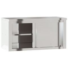 Kitchen Wall Cabinet with Shelf Stainless Steel 92 cm 46 cm with door