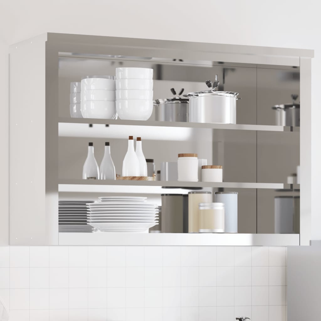 Kitchen Wall Cabinet with Shelf Stainless Steel 110 cm 75 cm standard