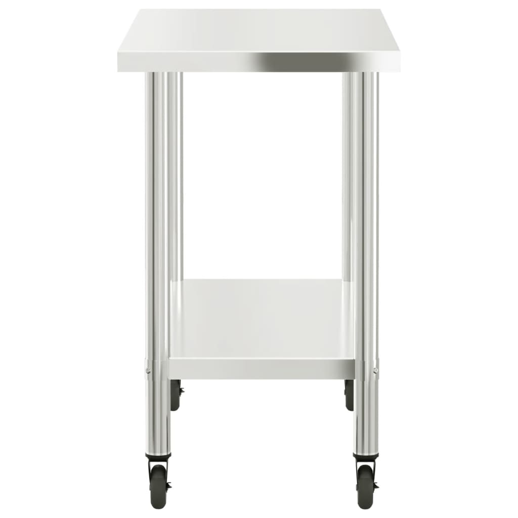 Kitchen Work Table Stainless Steel 110 x 55 x 85 cm With wheels