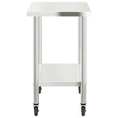 Kitchen Work Table Stainless Steel 110 x 55 x 85 cm With wheels