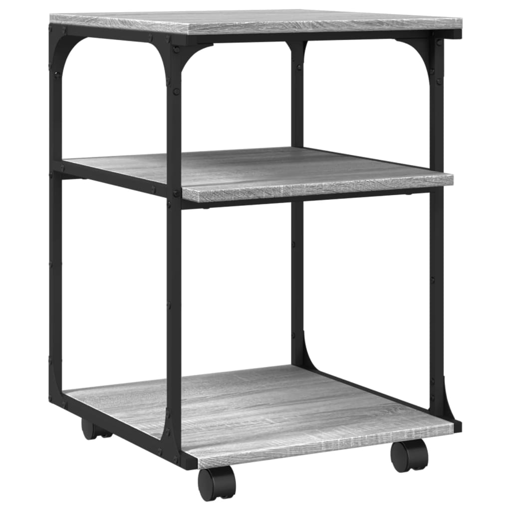 vidaXL Printer Stand 3-Tier Grey Sonoma 43x48x64 cm Engineered Wood 2