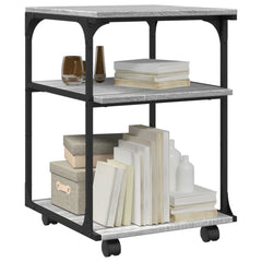 vidaXL Printer Stand 3-Tier Grey Sonoma 43x48x64 cm Engineered Wood 5