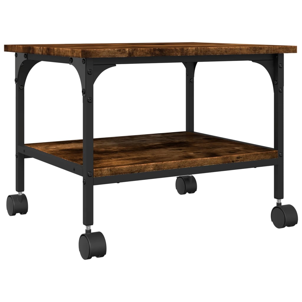 Printer Stand 2-Tier 50x40x38 cm Engineered Wood Smoked oak