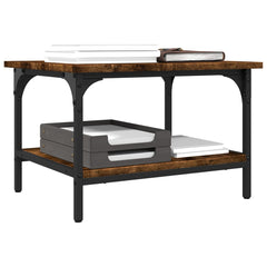 Printer Stand 2-Tier Smoked Oak Engineered Wood, image 6