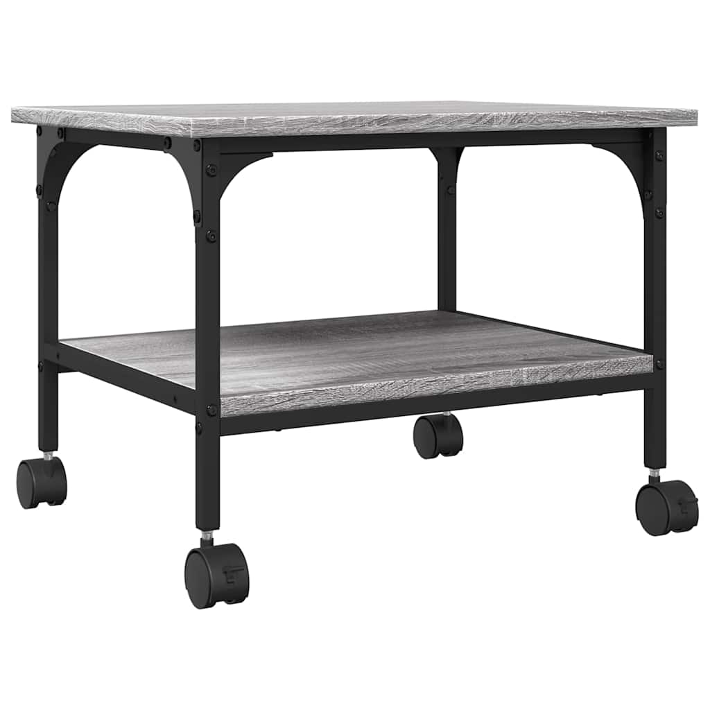 Printer Stand 2-Tier 50x40x38 cm Engineered Wood Grey sonoma