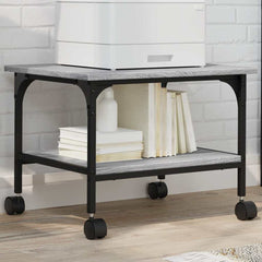 Printer Stand 2-Tier 50x40x38 cm Engineered Wood Grey sonoma