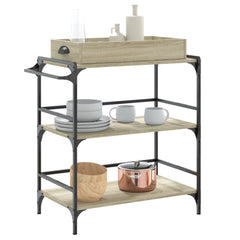 vidaXL Kitchen Trolley Sonoma Oak 81.5x41x92.5 cm Engineered Wood 5