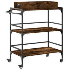 vidaXL Kitchen Trolley Smoked Oak 81.5x41x92.5 cm Engineered Wood 2