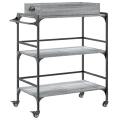 vidaXL Kitchen Trolley Grey Sonoma 81.5x41x92.5 cm Engineered Wood 2