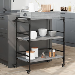 vidaXL Kitchen Trolley Grey Sonoma 81.5x41x92.5 cm Engineered Wood 1