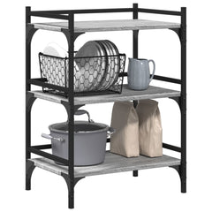 vidaXL Kitchen Trolley Grey Sonoma 50x35x75.5 cm Engineered Wood 5