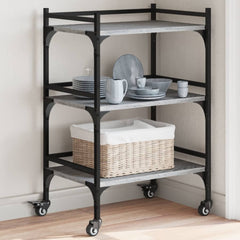 vidaXL Kitchen Trolley Grey Sonoma 50x35x75.5 cm Engineered Wood 1