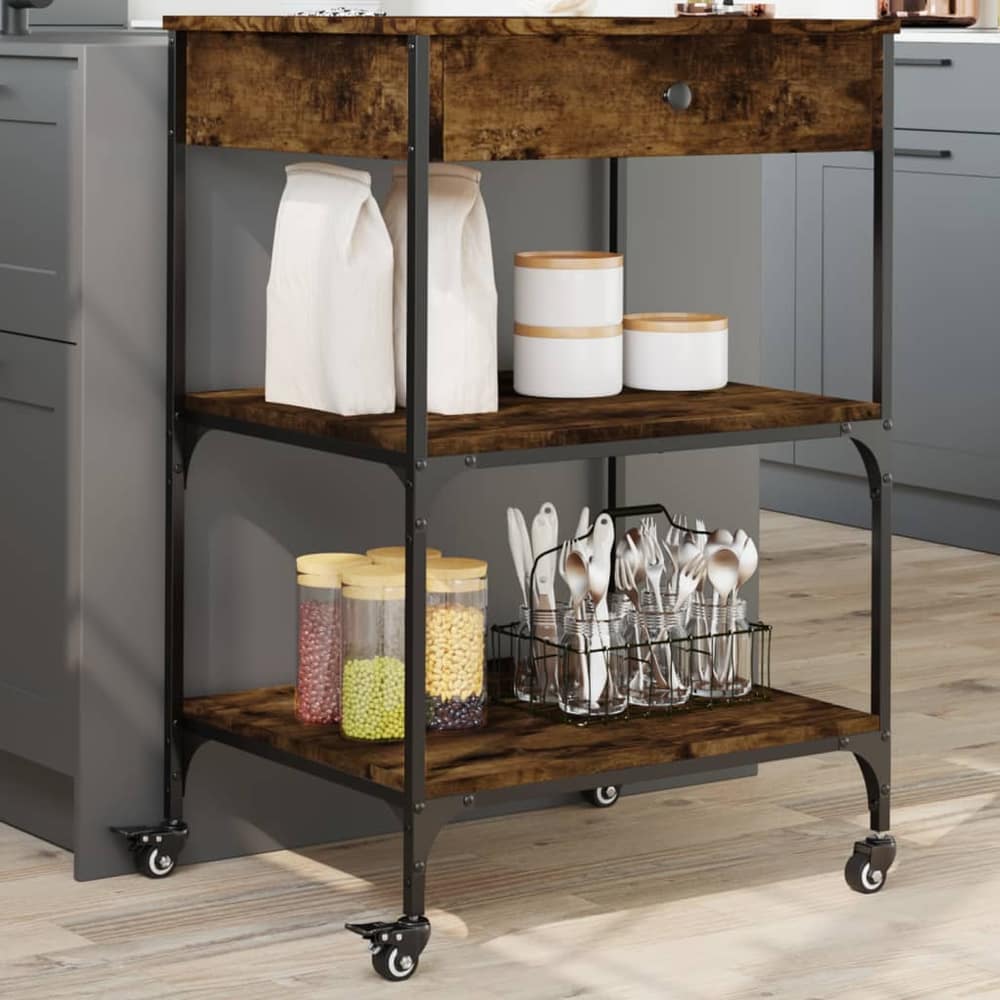 Kitchen Trolley 60x48x89,5 cm Engineered Wood Smoked oak