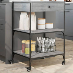 Kitchen Trolley 60x48x89,5 cm Engineered Wood Grey sonoma