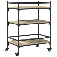 vidaXL Kitchen Trolley Sonoma Oak 65x40x86.5 cm Engineered Wood 2