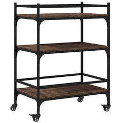 vidaXL Kitchen Trolley Brown Oak 65x40x86.5 cm Engineered Wood 2