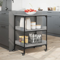 vidaXL Kitchen Trolley Grey Sonoma 60x41x80.5 cm Engineered Wood 3