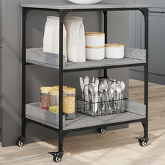 vidaXL Kitchen Trolley Grey Sonoma 60x41x80.5 cm Engineered Wood 1