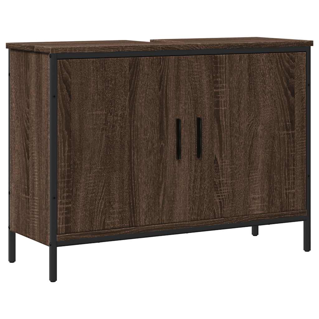 vidaXL Bathroom Sink Cabinet Brown Oak 80x30x60 cm Engineered Wood 2
