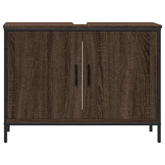 vidaXL Bathroom Sink Cabinet Brown Oak 80x30x60 cm Engineered Wood 4