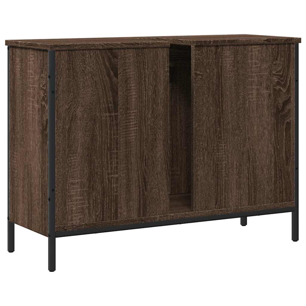 vidaXL Bathroom Sink Cabinet Brown Oak 80x30x60 cm Engineered Wood 6