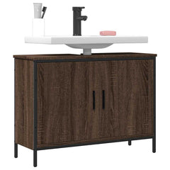 vidaXL Bathroom Sink Cabinet Brown Oak 80x30x60 cm Engineered Wood 1