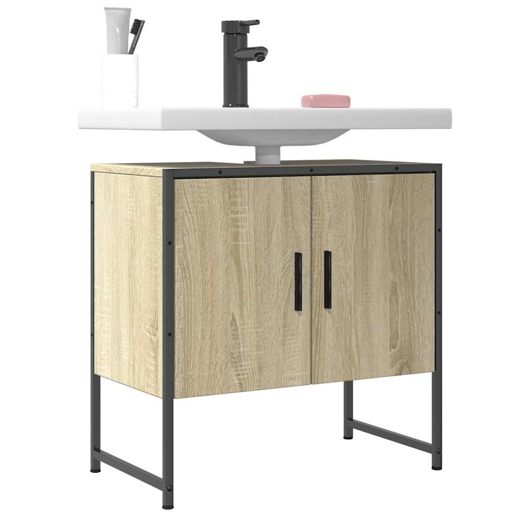 vidaXL Bathroom Sink Cabinet Sonoma Oak 60x33x60 cm Engineered Wood 1