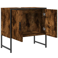 vidaXL Bathroom Sink Cabinet Smoked Oak 60x33x60 cm Engineered Wood 5