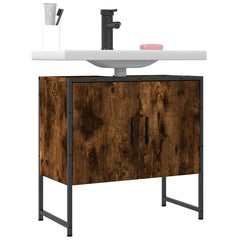 vidaXL Bathroom Sink Cabinet Smoked Oak 60x33x60 cm Engineered Wood 1