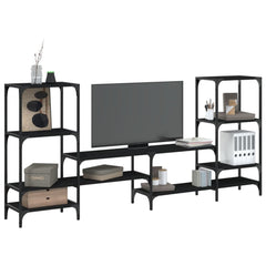 TV Cabinet 206,5x28,5x95 cm Engineered Wood Black