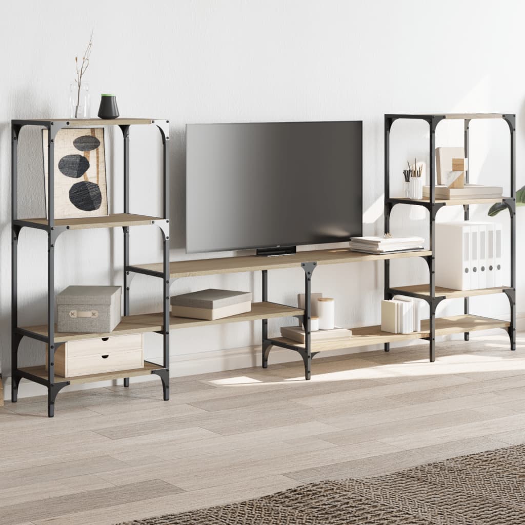 vidaXL TV Cabinet Sonoma Oak 206.5x28.5x95 cm Engineered Wood 3