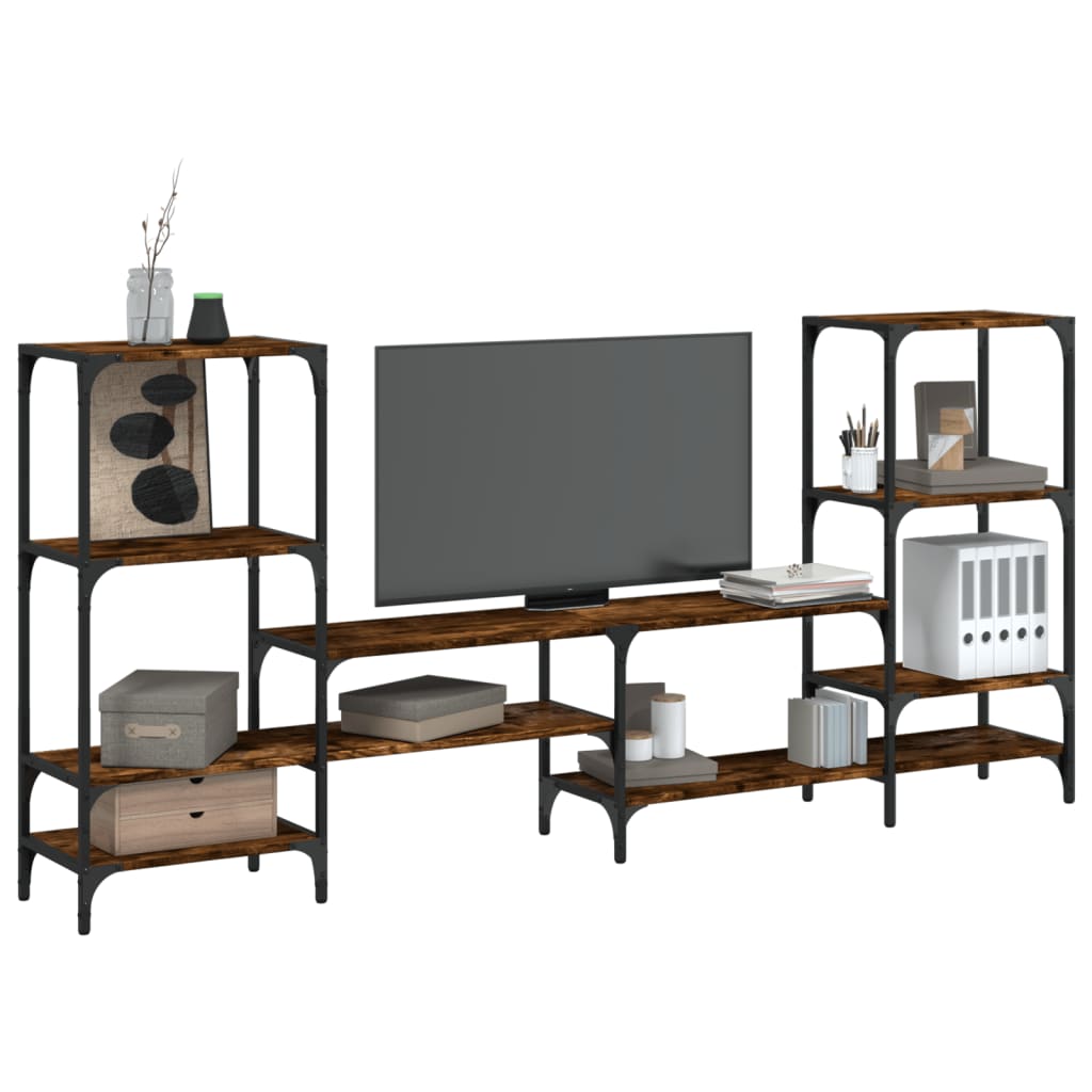 TV Cabinet 206,5x28,5x95 cm Engineered Wood Smoked oak