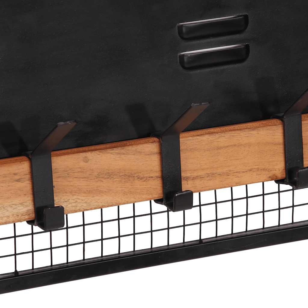 vidaXL Wall-mounted Coat Rack 90x11x30 cm Solid Wood Mango 5