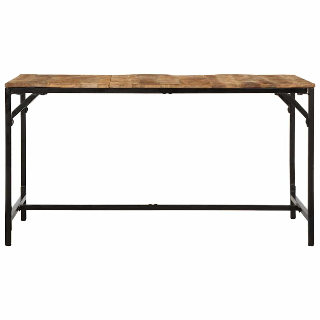 vidaXL Dining Table 140x70x75 cm Solid Wood Rough Mango 2