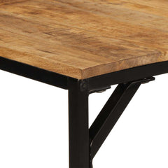 vidaXL Dining Table 140x70x75 cm Solid Wood Rough Mango 5