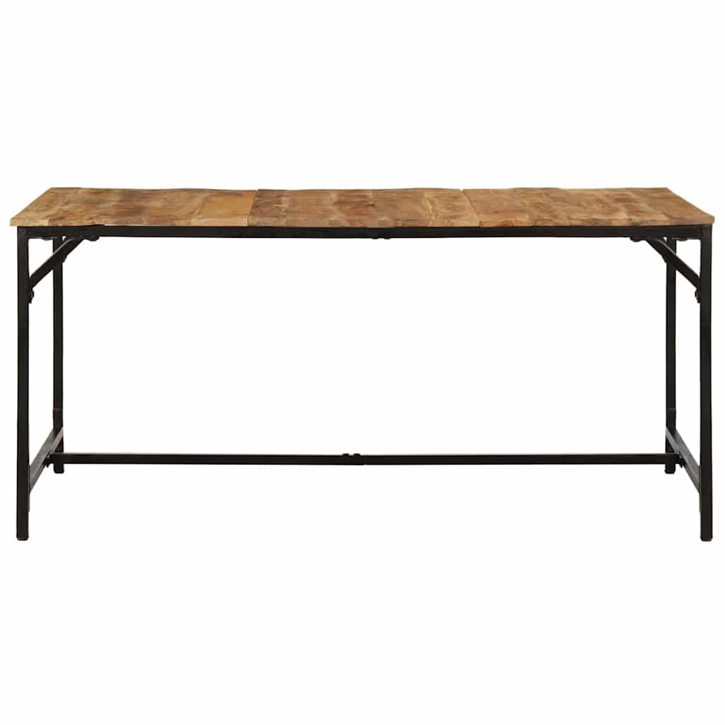 vidaXL Dining Table 160x80x75 cm Solid Wood Rough Mango 2
