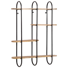 vidaXL Wall Shelf 90x20x116,5 cm Solid Rough Wood Mango 3