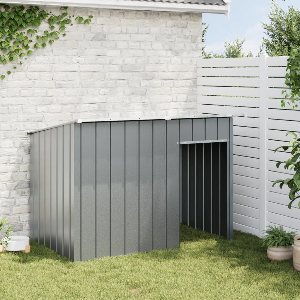 Dog House with Run Anthracite Galvanised Steel 91 cm