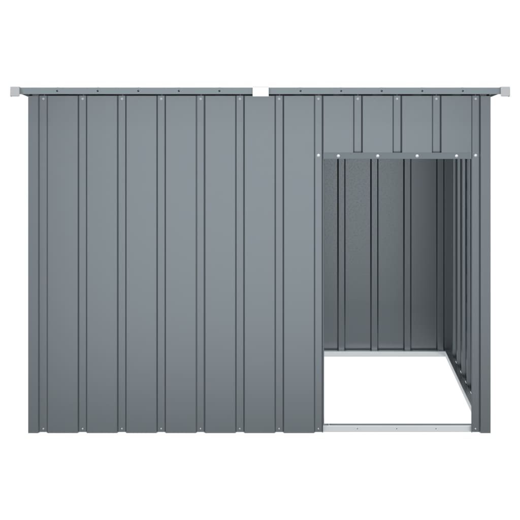 Dog House with Run Anthracite Galvanised Steel 91 cm