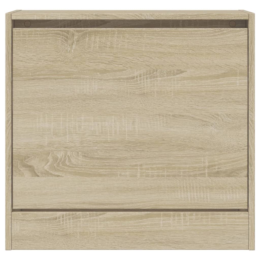 vidaXL Shoe Cabinet Sonoma Oak 60x21x57 cm Engineered Wood 5