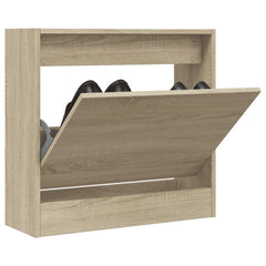 vidaXL Shoe Cabinet Sonoma Oak 60x21x57 cm Engineered Wood 1