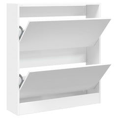 vidaXL Shoe Cabinet White 80x21x87.5 cm Engineered Wood 2